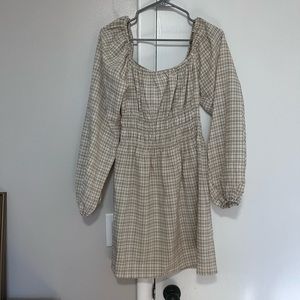 Women’s Plaid Puff-Sleeved Dress